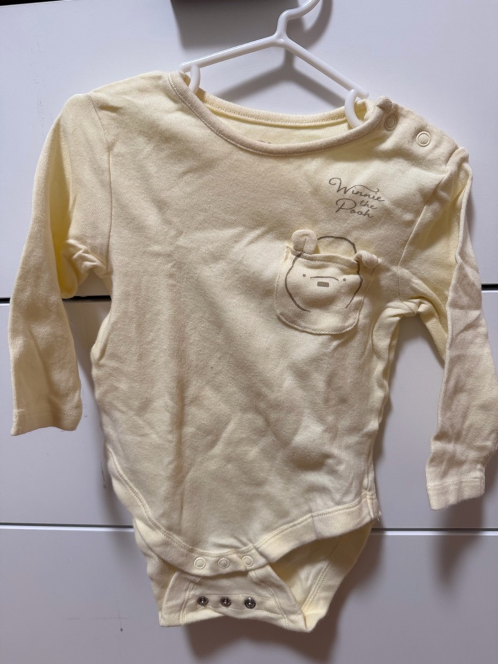 Disney Baby Pale Yellow Winnie-the-Pooh Bodysuit